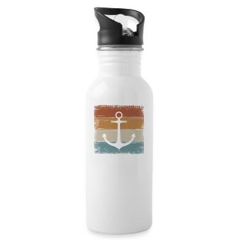 Anker Maritim Meer Seefahrt - Trinkflasche mit integriertem Trinkhalm - Weiß - Rechts