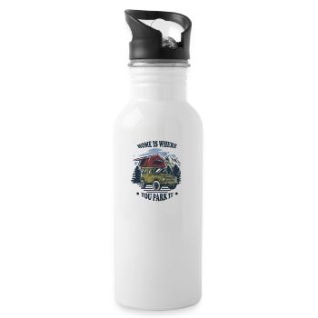 Dachzelt ⛺️ Offroad 🚙 Adventure Van Life - Trinkflasche mit integriertem Trinkhalm - Weiß - Rechts