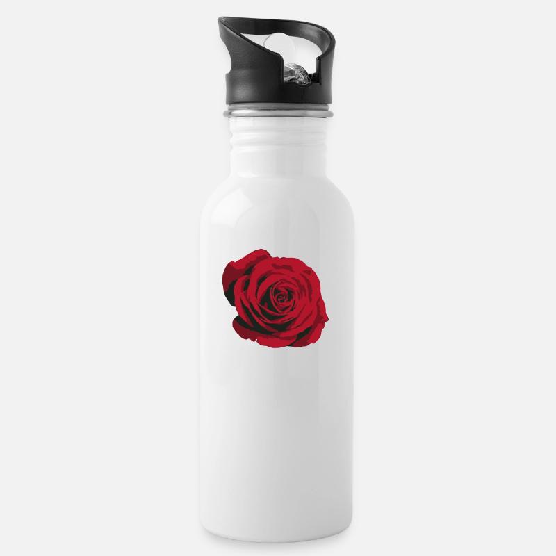 rose - Gourde avec paille intégrée - blanc