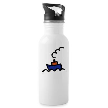 Boot - Trinkflasche mit integriertem Trinkhalm - Weiß - Rechts