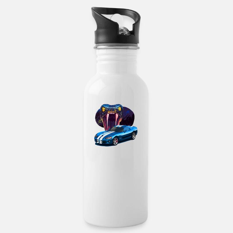 Viper SRT Cyan - Trinkflasche mit integriertem Trinkhalm - Weiß