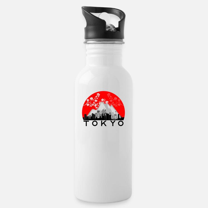 Tokyo - Trinkflasche mit integriertem Trinkhalm - Weiß