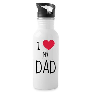Dad - Daddy - Papa - Baby - Birth - Father - Vati - Water bottle with straw - white - Right