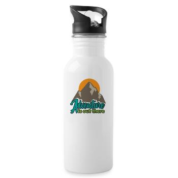 Wilderness Adventure Is Out There Mountain Forest Gift - Water bottle with straw - white - Right