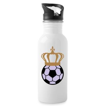 Fußball Kaiser - Fussball 3farbig - Trinkflasche mit integriertem Trinkhalm - Weiß - Rechts