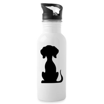 hund - Trinkflasche mit integriertem Trinkhalm - Weiß - Rechts