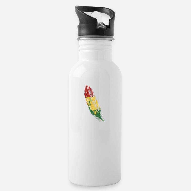 plume rasta - Gourde avec paille intégrée - blanc