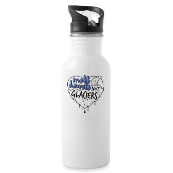 melt hearts not glaciers - Water bottle with straw - white - Right