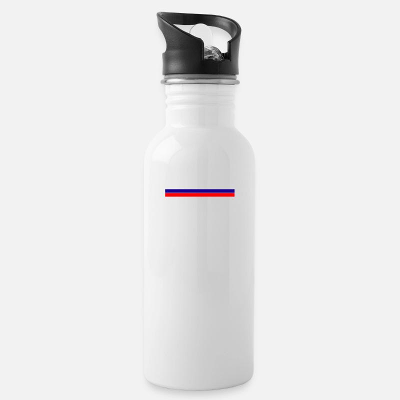 Russland - Trinkflasche mit integriertem Trinkhalm - Weiß