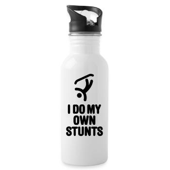 I do my own stunts lustige Snowboarden snowboard - Trinkflasche mit integriertem Trinkhalm - Weiß - Rechts