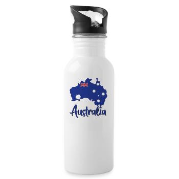 Australia - Water bottle with straw - white - Right