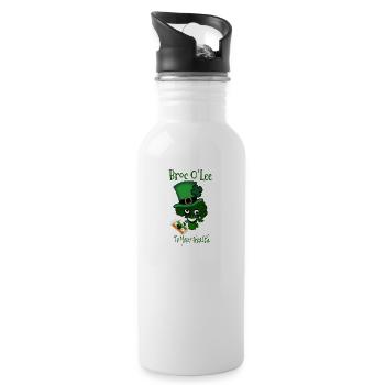 Végétalien St Patricks Day Irlandais - Gourde avec paille intégrée - blanc - Droite