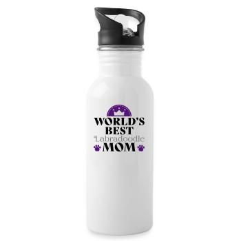 Labradoodle - Water bottle with straw - white - Right