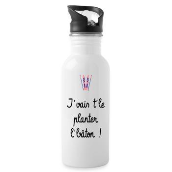 J'vais t'le planter l'bâton ! Bronzés font du ski - Gourde avec paille intégrée - blanc - Droite