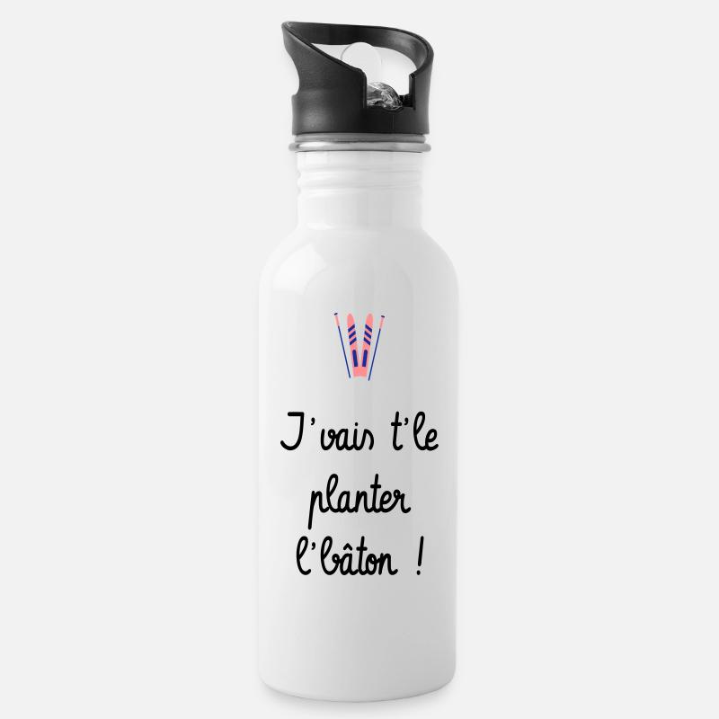 J'vais t'le planter l'bâton ! Bronzés font du ski - Gourde avec paille intégrée - blanc