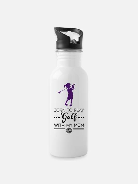 golf - Water bottle with straw - white