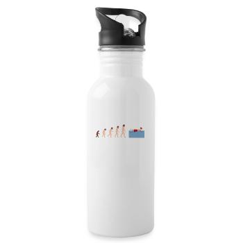 Evolution Winter Schwimmen Lustige Geschenkidee - Trinkflasche mit integriertem Trinkhalm - Weiß - Rechts