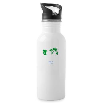 Hello summer - Water bottle with straw - white - Right