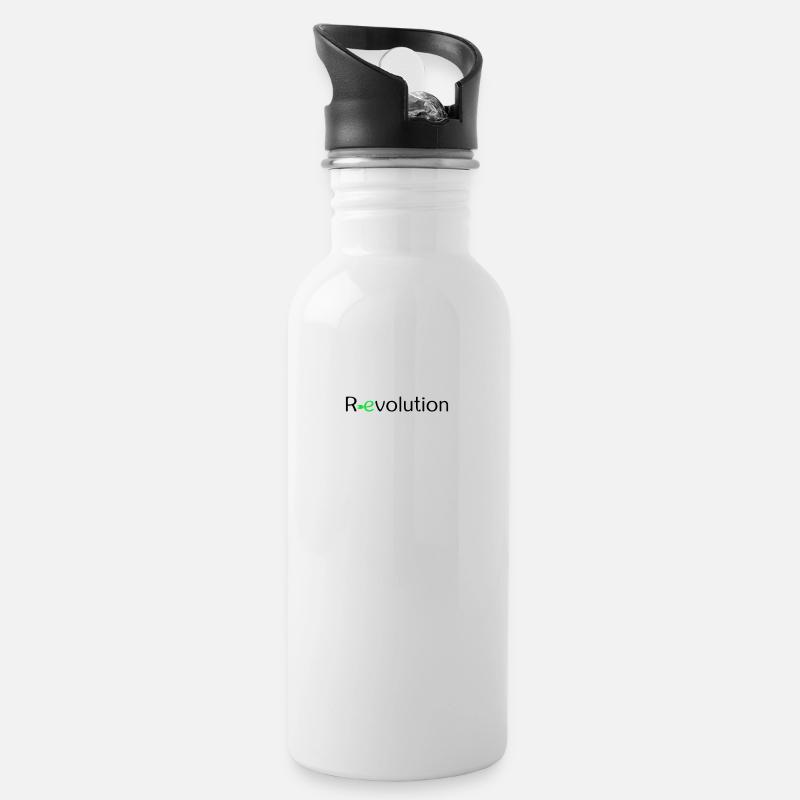 Revolution - Trinkflasche mit integriertem Trinkhalm - Weiß