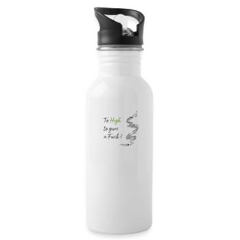 Rauchender Cannabis Joint #4 - Trinkflasche mit integriertem Trinkhalm - Weiß - Rechts