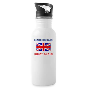 Machen Sie Großbritannien wieder großartig - Trinkflasche mit integriertem Trinkhalm - Weiß - Rechts
