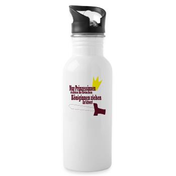 Königinnen ziehen ihr Schwert - Trinkflasche mit integriertem Trinkhalm - Weiß - Rechts