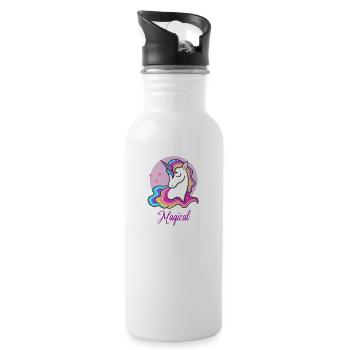 Magical Unicorn - Water bottle with straw - white - Right