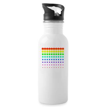 Bunte Punkte - Trinkflasche mit integriertem Trinkhalm - Weiß - Rechts
