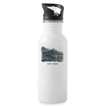 Cape Town Retro - Trinkflasche mit integriertem Trinkhalm - Weiß - Rechts