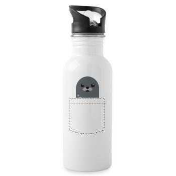 Poches scellées poche poitrine douce - Gourde avec paille intégrée - blanc - Droite