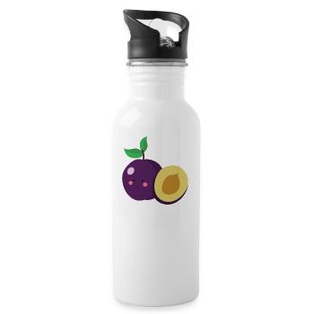 plum - Water bottle with straw - white - Right