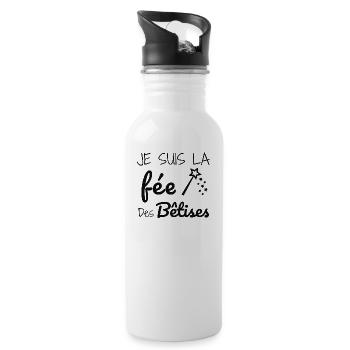 Je suis la fée des bêtises - Gourde avec paille intégrée - blanc - Droite