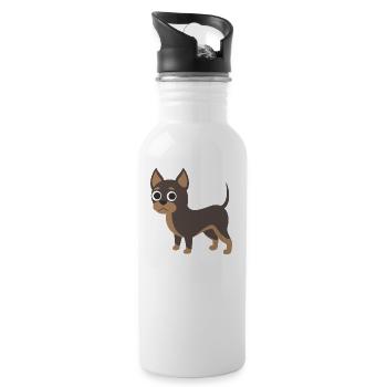 Chihuahua - Trinkflasche mit integriertem Trinkhalm - Weiß - Rechts