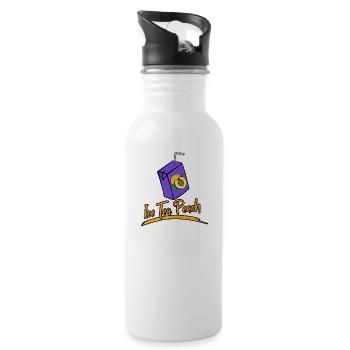 Ice tea peach - idée cadeau - Gourde avec paille intégrée - blanc - Droite