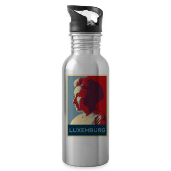 Rosa Luxemburg - Water bottle with straw - silver - Right