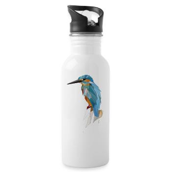 Kingfisher Polygon - Water bottle with straw - white - Right