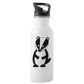 dachs - Trinkflasche mit integriertem Trinkhalm - Weiß - Rechts