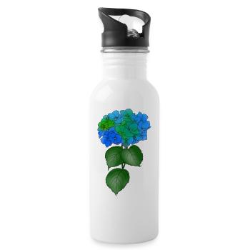 hydrangea, plant, flower, colorful, spring, nature - Water bottle with straw - white - Right