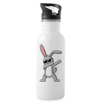Dabbing Rabbit - Drôle de dab dance Easter Design - Gourde avec paille intégrée - blanc - Droite