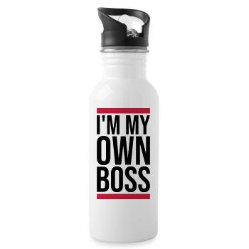 My Own Boss - Water bottle with straw - white - Right