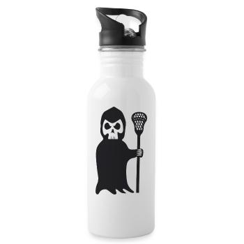 Lacrosse Player Lacrosse Player Grim Reaper - Water bottle with straw - white - Right