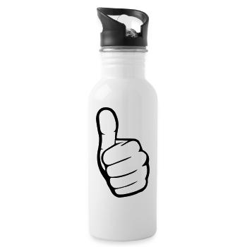 Like Hand - Trinkflasche mit integriertem Trinkhalm - Weiß - Rechts