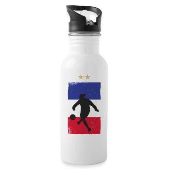 France Football Maillot de foot Drapeau Français - Gourde avec paille intégrée - blanc - Droite