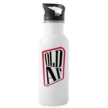 old AF Text Logo - Trinkflasche mit integriertem Trinkhalm - Weiß - Rechts