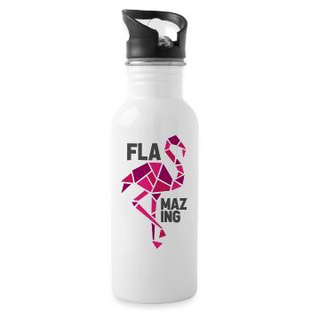 flamazing flamingo - Trinkflasche mit integriertem Trinkhalm - Weiß - Rechts