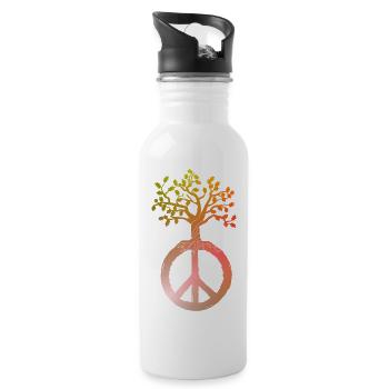 Arbre de la paix Paix - Gourde avec paille intégrée - blanc - Droite