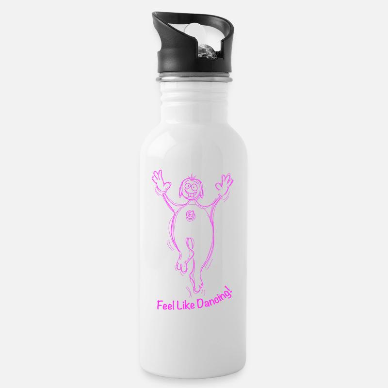 Envie de danser! Le rose, c’est amusant! - Gourde avec paille intégrée - blanc