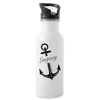 Langeoog - Trinkflasche mit integriertem Trinkhalm - Weiß - Rechts