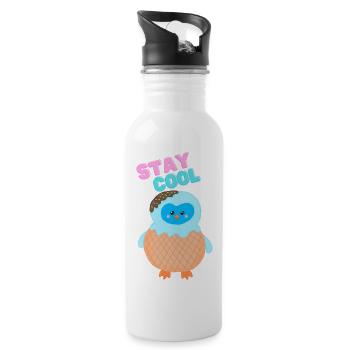 Stay cool Eiscreme Pingu - Trinkflasche mit integriertem Trinkhalm - Weiß - Rechts