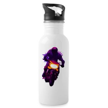 Motorcycle Fan Motorcross Motorcross Motorcyclists - Water bottle with straw - white - Right